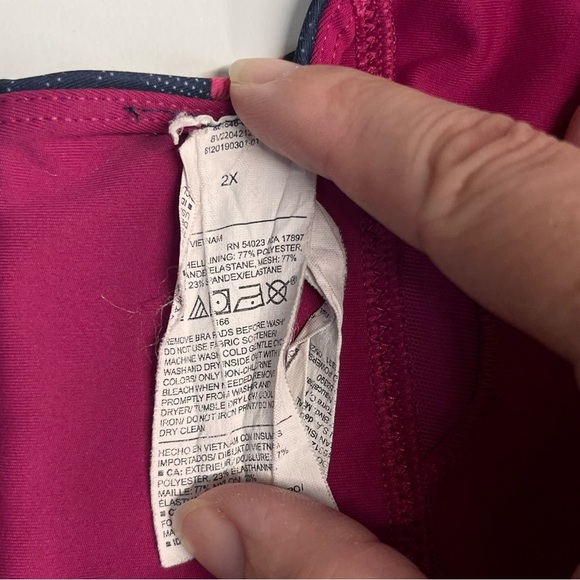 Old Navy Pink and Blue Floral Sports Bra powersoft medium support go dry sz 2X - Picture 4 of 6